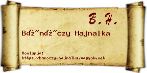 Bánóczy Hajnalka névjegykártya